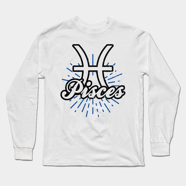 Pisces Zodiac Shirt | Perfect Sign Glow Gift Long Sleeve T-Shirt by Gawkclothing